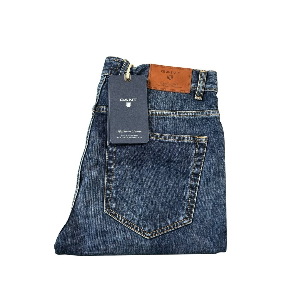 GANT Chip Low Waist Narrow Fit Tapered Jeans Blue 30x32 NWT RN01012936